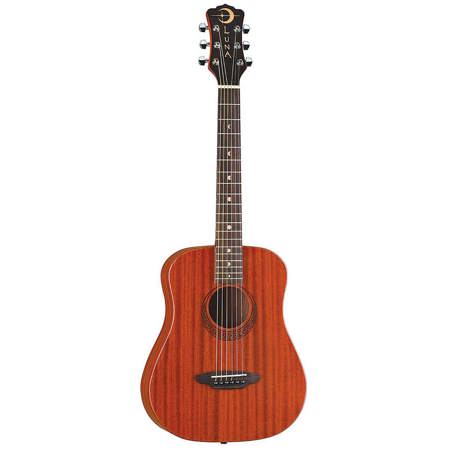 Luna Safari Muse Travel Mahogany Acoustic Guitar with Gigbag, Satin Natural