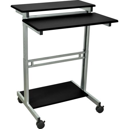 Luxor 31.5" Wide Adjustable Height Stand-Up Workstation Desk, Four 3" Casters, Black