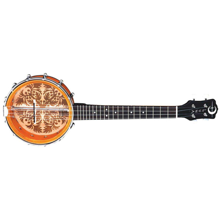 Luna Uke Concert Banjolele 8" Ulu Design Acoustic Ukulele, Tobacco Burst