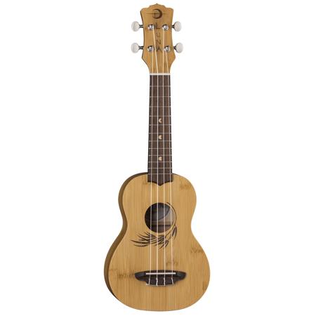Luna Uke Bamboo Soprano Ukulele with Gigbag, 12 Frets, 'C' Shape Neck, Walnut Fretboard, Satin Natural