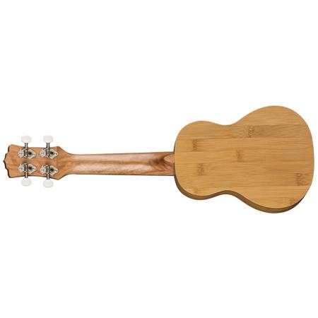 Luna Uke Bamboo Soprano Ukulele with Gigbag, 12 Frets, Satin Natural
