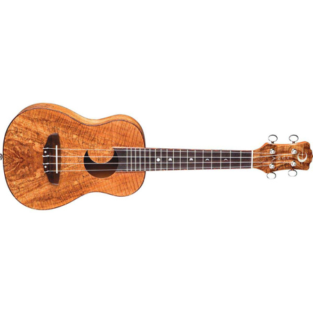 Luna Uke Concert Spalt Maple Crescent SD Hole Acoustic Ukulele