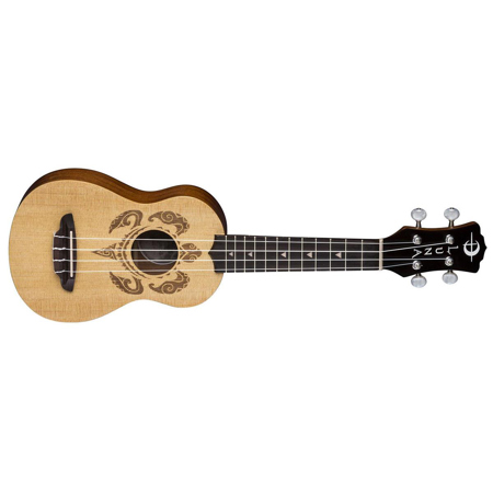 Luna Uke HONU Turtle Spruce Soprano Ukulele with Gigbag 12 Frets Satin Natural UKE HONU SPR