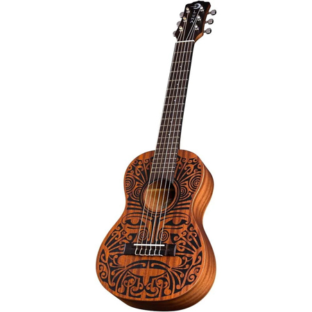 Luna Uke Tribal Mahogany Acoustic Ukulele, Rosewood Fingerboard