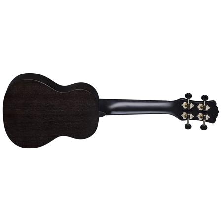 Luna Uke Vintage Mahogany Soprano Acoustic Ukulele, Black Satin