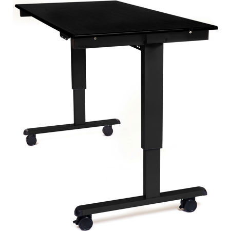 Luxor 60" 3-Stage Dual-Motor Electric Standing Desk, Black Oak Desk, Black Frame