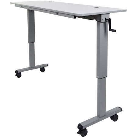 Luxor 60" Adjustable Flip-Top Training Table with Crank Handle