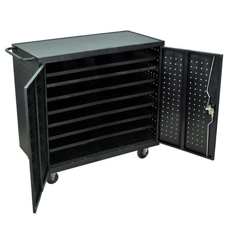 Luxor LLTS24-B 24-Bay Laptop Storage / Recharging Cart, Black