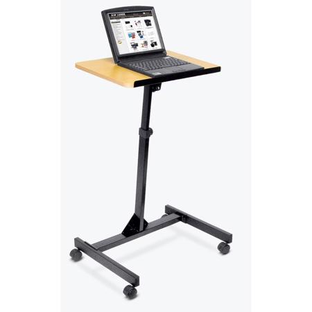 Luxor LX9128 Adjustable Height Lectern, Red Oak/Black Frame