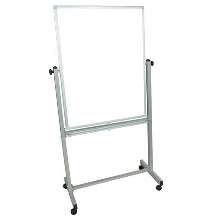 Luxor MB3040WW 30x40" Double Sided Magnetic Mobile Board, White/White