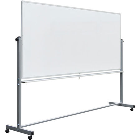 Luxor 72x48" Mobile Double-Sided Magnetic Whiteboard with Marker/Eraser Tray