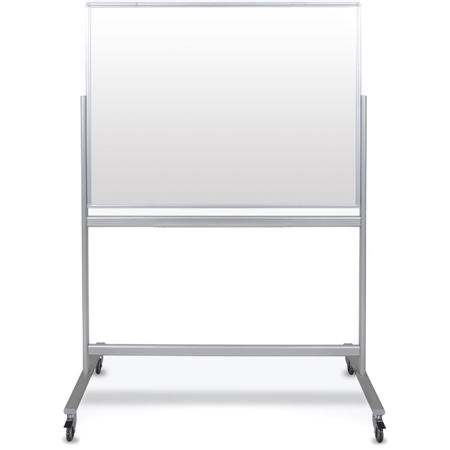 Luxor 48x36" Mobile Double-Sided Magnetic Glass Marker Board