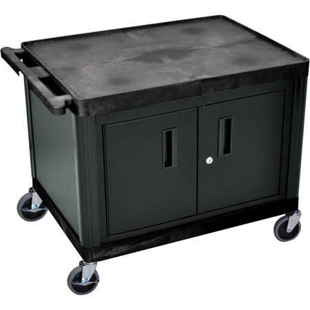 Luxor LP27-B 27" High Heavy Duty AV Cart with Cabinet