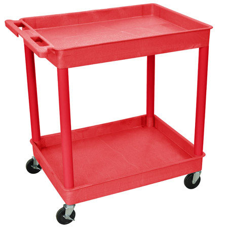 Luxor TC11 32x24" Two Shelf Heavy-duty Utility Cart, Red