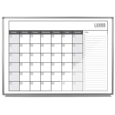 Luxor 48x36" Wall-Mounted Magnetic Dry-Erase Monthly Calendar Board