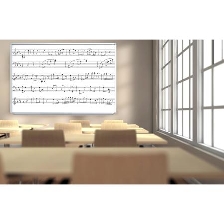Luxor 72x48" Wall-Mounted Music Magnetic Whiteboard with Marker/Eraser Tray
