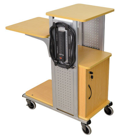 Luxor WPS4BRCE Boardroom Presentation Station with Lockable Cabinet, Aspen