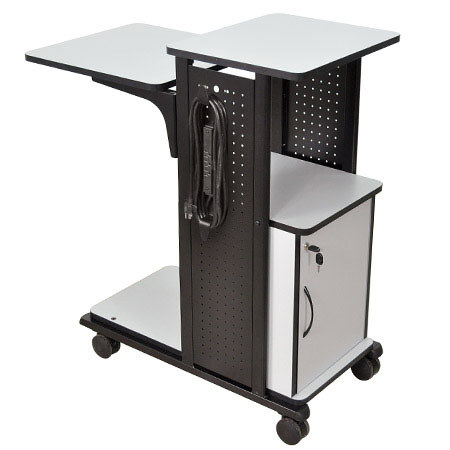 Luxor WPS4CE Mobile Presentation Station with Cabinet, Gray