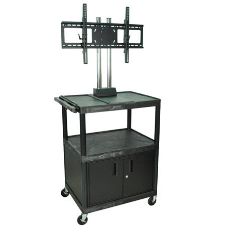 Luxor WPTV44C2E H. Wilson Mobile Cart with WFST TV Mount, Cabinet & Shelf