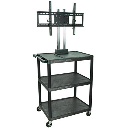 Luxor WPTV44E H. Wilson Mobile Cart with WFST Universal LCD TV Mount & 2 Shelves