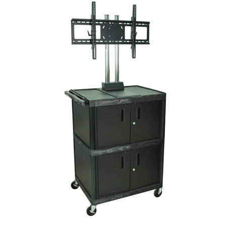 Luxor WPTV50E Mobile Cart with Universal LCD TV Mount & 2 Cabinets