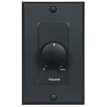 Lowell Manufacturing 100LVC 100W 3dB 70V/25V Mono Attenuator with Decorator Style 1-Gang Wall Plate, Black
