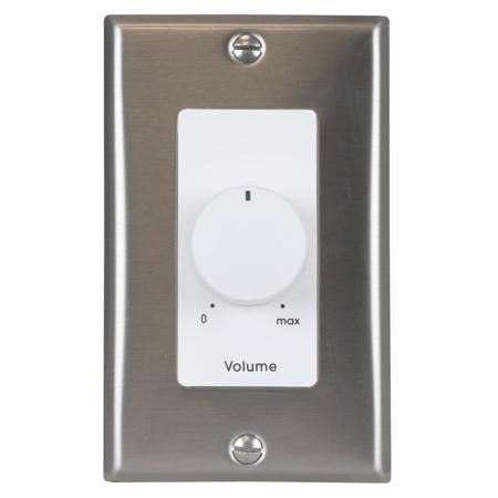 Lowell Manufacturing 25LVC 25W 3dB Attenuator, Decorator 1-Gang, Stainless/White