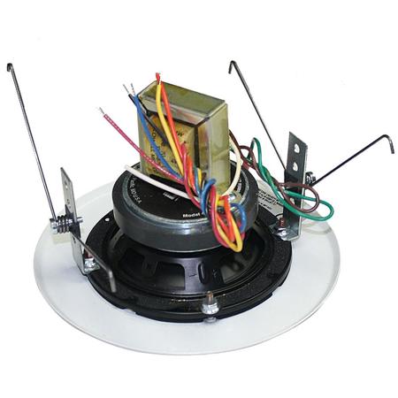 Lowell Manufacturing WB4T-4A30-T870 Speaker/Grille Assembly, Includes 4" 30W Coaxial Driver, 8W Transformer and White Torsion Grille