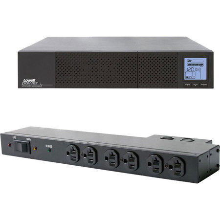 Lowell Manufacturing UPS8-2000-HW Bundle, 2000VA Line UPS & Hardwired Bypass