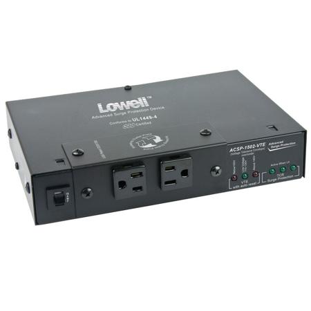 Lowell Manufacturing ACSP-1502-VTE Surge Suppressor, 2 15A,Over/Under Protection