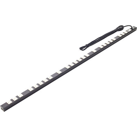 Lowell Manufacturing ACS-1524 15A Power Strip with Attached 12' Cord, 24 Outlets