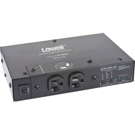 Lowell Manufacturing ACSP-2002-VTE Surge Suppressor, 2 20A,Over/Under Protection