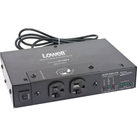 Lowell Manufacturing ACSP-2002-VTE Surge Suppressor, 2 20A,Over/Under Protection