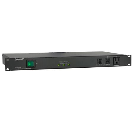 Lowell Manufacturing ACSPR-1509 1U 15A Rackmount Power Panel, Surge Protection