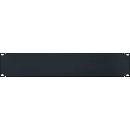 Lowell Manufacturing APB-2 2U Rackmount Panel, Flange, Brushed Black Anodized