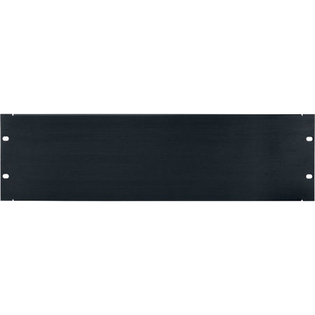 Lowell Manufacturing APB-3 3U Rackmount Panel, Flange, Brushed Black Anodized