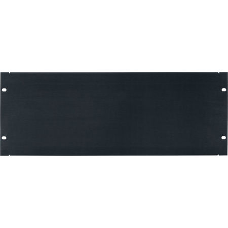 Lowell Manufacturing APB-4 4U Rackmount Panel, Flange, Brushed Black Anodized