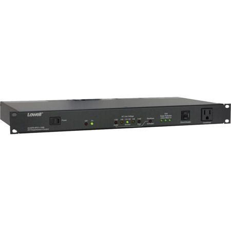 Lowell Manufacturing ACSPR-RPC1-1509 1U 15A Rackmount Panel with Remote Power Control, Surge Protection and Rocker Switch, 9 Outlets