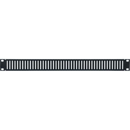 Lowell Manufacturing AVPB-1 1U Aluminum Panel, Slotted Vent/Flange,Brushed Black