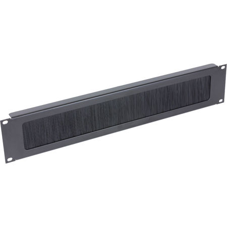 Lowell Manufacturing CBP-2 2U Steel Rackmount Panel with Cable Tray and Brush Strip, 19" Width