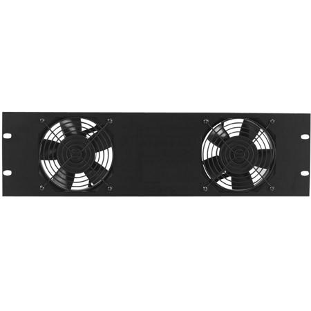 Lowell Manufacturing FW2-3E 3U Panel, 2x 4.7" Fans/Guards, 6' Cord w/o Plug (EU)