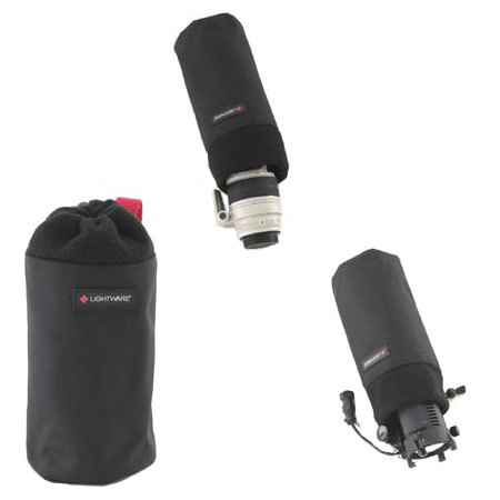 Lightware Large Fleece Storage Pouch with Drawer String Closure, Color: Black.