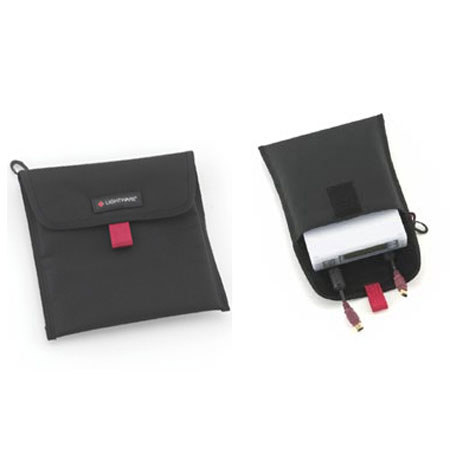 Lightware Medium Flat Stash Pouch with Hook & Loop Closure & Hanging Clip, Black