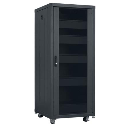 Lowell Manufacturing LCDR-2724 27U Configured Design Rack, 24" Depth, 750 Lbs Capacity, Charcoal Gray
