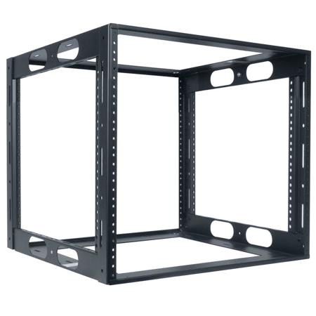 Lowell Manufacturing LCR-1016 10U Fully Welded Credenza Rack, 16" Depth, 250 Lbs Capacity, Black