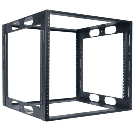 Lowell Manufacturing LCR-1018 10U Fully Welded Credenza Rack, 18" Depth, 250 Lbs Capacity, Black