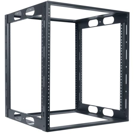 Lowell Manufacturing LCR-1218 12U Fully Welded Credenza Rack, 18" Depth, 250 Lbs Capacity, Black