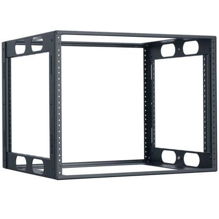 Lowell Manufacturing LCR-818 8U Fully Welded Credenza Rack, 18" Depth, 250 Lbs Capacity, Black