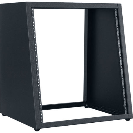 Lowell Manufacturing LDSR-1218 12U Desktop Rack with Sloped Front, 18" Depth, Black