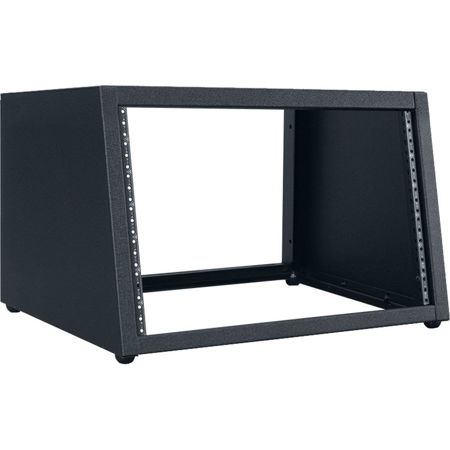 Lowell Manufacturing LDSR-718 7U Desktop Rack with Sloped Front, Black